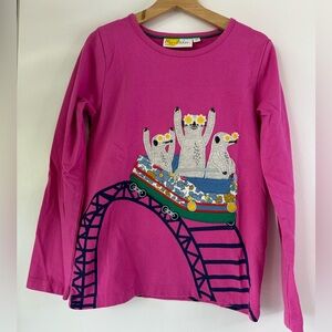 Mini Boden Appliqué Long Sleeve Meerkat & Giraffe Theme Size 7-8Y Girls